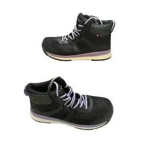 Bogs Sandstone Knit Mid TR Women's 9 Black Purple Composite Safety Toe Work Boot